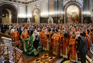 Патриаршее служение в день памяти мученицы Татианы в Храме Христа Спасителя в Москве 1